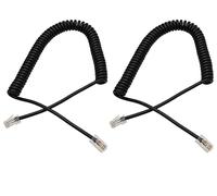 GoodQbuy 2Pcs Replacement RJ45 8 Pin Microphone Cable Cord Compatible with Icom HM-98 HM-151 HM-207 HM-207s HM-133 HM-133s HM-133V IC-2730 IC-2300H IC-V8000 ID-880H ID-800H IC-2820H IC-2720H IC-208H