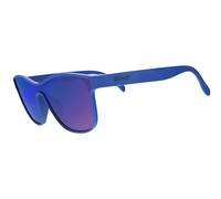 goodr Best Dystopia Ever, Polarised Sunglasses for Men & Woman, Medium Sized (VRG), Blue Solid Frame with Purple Reflective Lenses, UV400 Protection, No Slip, No Bounce