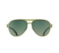 goodr Buzzed on the Tower, Polarised Aviator Sunglasses for Men & Woman, Large Sized (Mach G), Green Solid Frames with Green Gradient Lens, Dark to Light Tint, UV400 Protection, No Slip, No Bounce