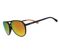 goodr Call Me Tarmac Daddy, Polarised Sunglasses for Men & Women, Large Sized (Mach G), Black Frame with Amber Mirrored Reflective Lens, UV400 Protection, No Slip, No Bounce