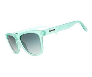 goodr Dinner Mint Debauchery, Polarised Sunglasses for Men & Woman, Medium Sized (OG), Green Translucent Frame with Green Gradient Lenses, UV400 Protection, No Slip, No Bounce