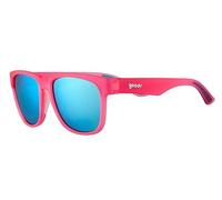 goodr Do You Even Pistol Flamingo Polarised Sunglasses for Men & Women, Large Sized (BFG), Pink Translucent Frame with Teal Mirrored Reflective Lenses, UV400 Protection, No Slip, No Bounce