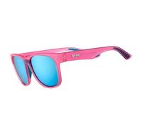 goodr Do You Even Pistol Flamingo Polarised Sunglasses for Men & Women, Large Sized (BFG), Pink Translucent Frame with Teal Mirrored Reflective Lenses, UV400 Protection, No Slip, No Bounce