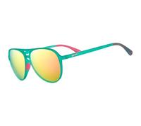 goodr Kitty Hawkers Ray Blockers, Polarised Sunglasses for Men & Women, Large Sized (Mach G), Turquoise Frame with Pink Mirrored Reflective Lens, UV400 Protection, No Slip, No Bounce