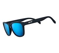 goodr Mick and Keith's Midnight Ramble Polarised Sunglasses for Men & Women, Medium Sized (OG), Black Solid Frames with Blue Mirrored Reflective Lens, UV400 Protection, No Slip, No Bounce