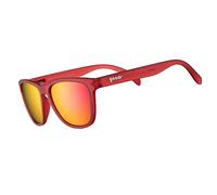 goodr Phoenix At A Bloody Mary Bar Polarized Sunglasses, Medium Sized (OG), Dark Red Translucent Frames with Rose Mirrored Reflective Lenses, UV400 Protection, No Slip, No Bounce