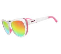 goodr Rainbow Runway Ready, Polarised Sunglasses for Men & Woman, Medium Sized (Glam G), Clear Translucent Frame with Rainbow Mirrored Reflective Lenses, UV400, No Slip, No Bounce