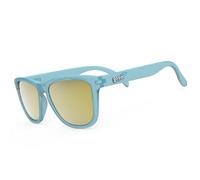 Goodr Sunbathing with Wizards Polarized Sunglasses for Men & Women, Light Blue Translucent Frames with Gold Reflective Lens, UV400 Protection, Non Slip