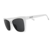 goodr The Mod One Out Polarised Sunglasses, Medium Sized (Pop G), White Solid Frame with Black Non-Reflective Lenses, UV400 Protection, No Slip, No Bounce