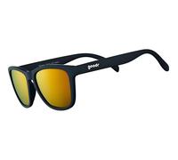 goodr Whiskey Shots With Satan, Polarised Sunglasses for Men & Women, Medium Sized (OG), Black Solid Frames with Amber Mirrored Reflective Lens, UV400 Protection, No Slip, No Bounce