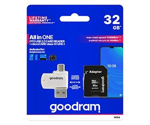 GOODRAM 32GB M1A4 All in One Micro Card Class 10 UHS I + Card Reader