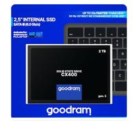 goodram SSD 2TB CX400 Gen.2 2048GB Solid State Drive SSD with SATA III Interface 3D TLC NAND Flash Memory Chips 2.5 Inch to Accelerate Your PC up to 10 Times Black 2048GB 2TB