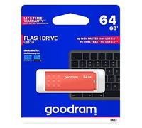 goodram USB Memory Stick with 64GB UME3 - USB 3.0 Data Storage Pen Drive - Read Speed up to 60 MBs - Memory Stick - USB Flash Drive with Plastic Housing - Orange