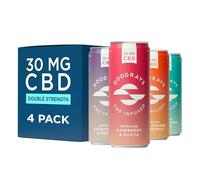 Goodrays - 30mg CBD Drink Mixed Pack - 4 x 250ml Cans - Natural Flavours, Low Calorie, Vegan - 4 Great Flavours - High Strength (30mg/can), All Natural - Reduce Stress & Unwind