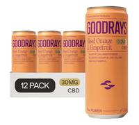 GOODRAYS CBD Drinks, Sparkling Low Calorie Soft Drink, Natural Sleep Stress and Anxiety Relief, Vegan, Blood Orange & Grapefruit, 12 x 250ml Cans, Packaging May Vary