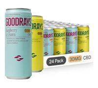 GOODRAYS CBD Drinks, Sparkling Low Calorie Soft Drink, Vegan, 2 Flavour Mixed Pack, 24 x 250ml Cans, Packaging May Vary