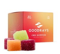 Goodrays - CBD Gummies - High Strength 30 x 25mg Mixed Fruits CBD Edibles - Reduce Stress, Calm Anxiety, Unwind, Improve Sleep