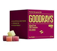 Goodrays - CBD Gummies - High Strength 30 x 25mg Mixed Fruits CBD Edibles - Reduce Stress, Calm Anxiety, Unwind, Improve Sleep