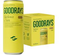 GOODRAYS Elderflower & Yuzu Sparkling CBD Drink, 4 x 250ml Cans