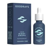 GOODRAYS High Strength 1000mg CBD Oil Peppermint Night Drops, 30ml Bottle
