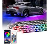 Goodream Car Underglow Kit, 12V 6 pcs RGB Led Lights Strip Neon Ambient Sets with Turn Signal for Cars, SUV, Truck Exterior Chassis Colorful Glow Accessories Controlled by APP, Sync to Music