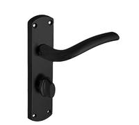Goodrich Lever Bathroom Thumb Lock Door Handle - Matte Black - Pair - Designer Levers