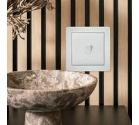 Goods Emporium Acoustic Wall Panel Socket Surround Trim, UK Plug Socket Spacer Switch Frame for Slat Wall Panels, Black or White, Single and Double 1 Gang 2 Gang Options (1, White, 1 Gang - Single)