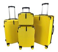 GOODS EMPORIUM Suitcase Set - Cabin Suitcase - Large Medium Small Size Lightweight Suitcases 4 Wheel & Hard Shell - Hand Luggage Bag Flight Carry-ons Travel Cabin Bags (Yellow, Set of 4)