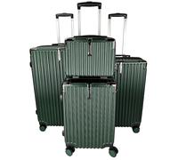 GOODS EMPORIUM Suitcase Set - Cabin Suitcase - Large Medium Small Size Lightweight Suitcases 4 Wheel & Hard Shell - Hand Luggage Bag Flight Carry-ons Travel Cabin Bags (Green, Set of 4)