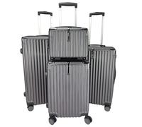 GOODS EMPORIUM Suitcase Set - Cabin Suitcase - Large Medium Small Size Lightweight Suitcases 4 Wheel & Hard Shell - Hand Luggage Bag Flight Carry-ons Travel Cabin Bags (Grey, Set of 4)