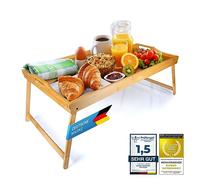 GOODS+GADGETS® Bamboo Bed Tray with Foldable Legs - 70 cm Serving