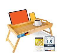 GOODS+GADGETS® Bamboo Bed Tray with Foldable Legs - Breakfast Table