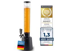 GOODS+GADGETS® Beer Tower Dispenser 3.5 L with Drip-Free Tap | 3.5 L drinks tower - 85 cm tall - suits beer, wine & cocktails - ice cube cooling - drip-proof lever tap