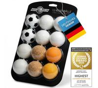 GOODS+GADGETS® Foosball Balls Set 12x - 6 Types Cork, PE, PU, ABS 35mm