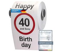 GOODS+GADGETS Funny Birthday Toilet Paper Toilet Paper Birthday Decoration Gift Item (40th Birthday)