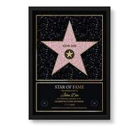 GOODS+GADGETS® Hollywood Walk of Fame Star - Personalized Certificate with Wooden Frame