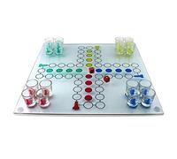 GOODS+GADGETS® Ludo Drinking Game with 16 Shot Glasses for Adults