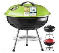 GOODS+GADGETS® Mini Charcoal Kettle Grill 38 cm - Portable BBQ | Compact table grill with adjustable air vent, ash tray & enamel coating - ideal for camping, picnic & balcony