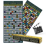 GOODS+GADGETS® Movie Scratch off Poster - Top 250 Films, 100x45 cm | Scratch film bucket list poster with 250 iconic movies - retro design, thick laminated paper, vibrant colors underneath