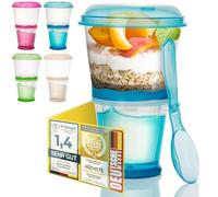 GOODS+GADGETS® Muesli Cup To-Go with Insulated Milk Compartment | Leak-proof cereal & yoghurt travel cup, 260 ml muesli + 85 ml milk, folding spoon included