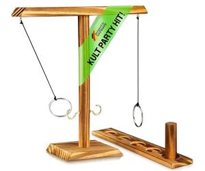 GOODS+GADGETS® Ring Toss Hook Battle Game - Wooden Duel Party Game
