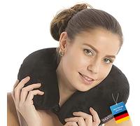 GOODS+GADGETS Smoothy Travel Neck Pillow with Micro Beads - Neck Cushion with Fleece Cover (Black)