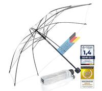 GOODS+GADGETS Transparent umbrella, white stick umbrella Ø 100 cm; Elegant umbrella in transparent - The fashion highlight (1x pocket umbrella)