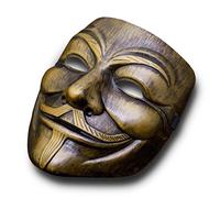 GOODS+GADGETS® V for Vendetta Guy Fawkes Mask - Gold Bronze