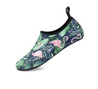 GOODSALEOK Barefoot Men's Beach Shoes for Swimming Pool Yoga Surfing Beach Running Water Sports Breathable Shoes, Jungle Flamingo, 10/11 UK