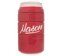 Goodscious Red Ceramic Mason Jar Measuring Cups - Kitchen Set - Baking Supplies Dry and Liquid Ingredients - Retro and Farmhouse Decor - Dishwasher and Microwave Safe - Rustic Accessory - 4 Piece Set