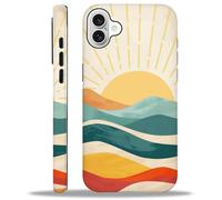 Goodsprout Case Compatible with iPhone 16, Sunrise Mountain Peak Girl Hybrid 2-Layer Hard Shell + Silicone Protective Case -Scratch-Resistant Shockproof for iPhone 16.