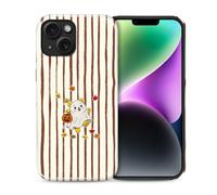 Goodsprout Case for iPhone 15, Girl Hybrid 2-Layer Hard Shell + Silicone Protective Case -Scratch-Resistant Shockproof - Halloween Pumpkin Ghost Honey Bear Stripes