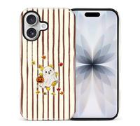 Goodsprout Case for iPhone 16, Girl Hybrid 2-Layer Hard Shell + Silicone Protective Case -Scratch-Resistant Shockproof - Halloween Pumpkin Ghost Honey Bear Stripes