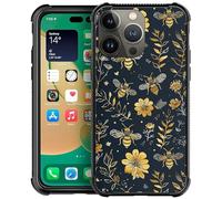Goodsprout Compatible with iPhone 12 Pro Max Case,Vintage Yellow Bee Floral Amazing Pattern Design Shockproof Anti-Scratch Hard PC Back Case for iPhone 12 Pro Max